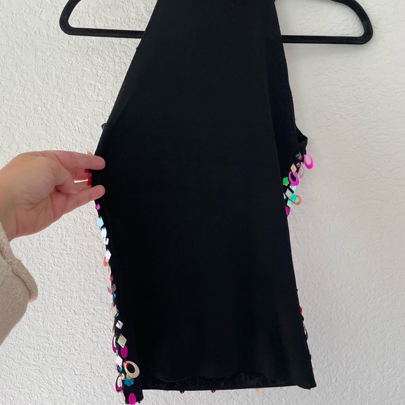 Vintage Y2K Sequin Knit Halter Neckline Top Size Small - Picture 11 of 12